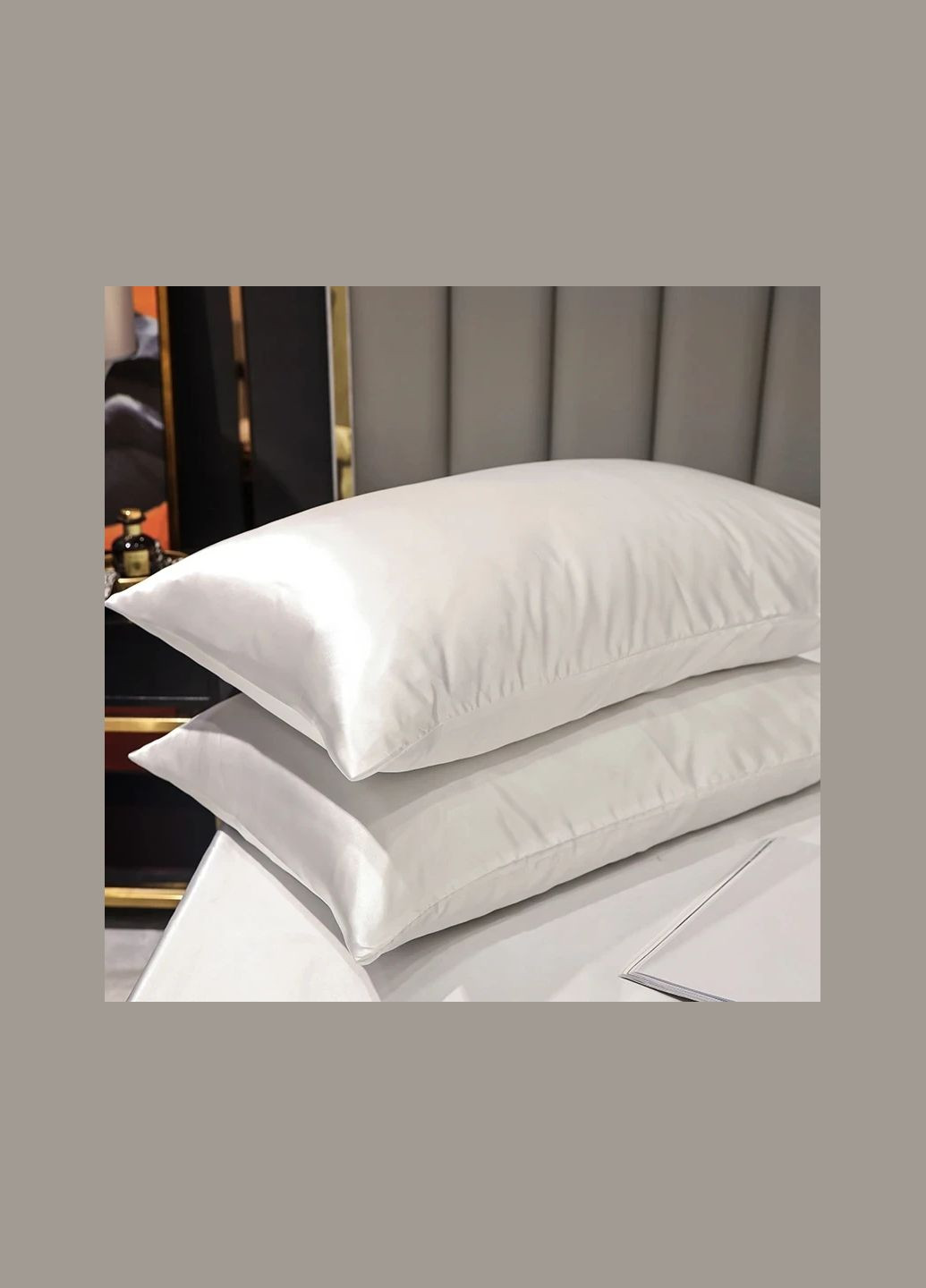 Атласне Біло-Бронзове Сімейна постільна білизна 145*210 Moka textile (316632136)