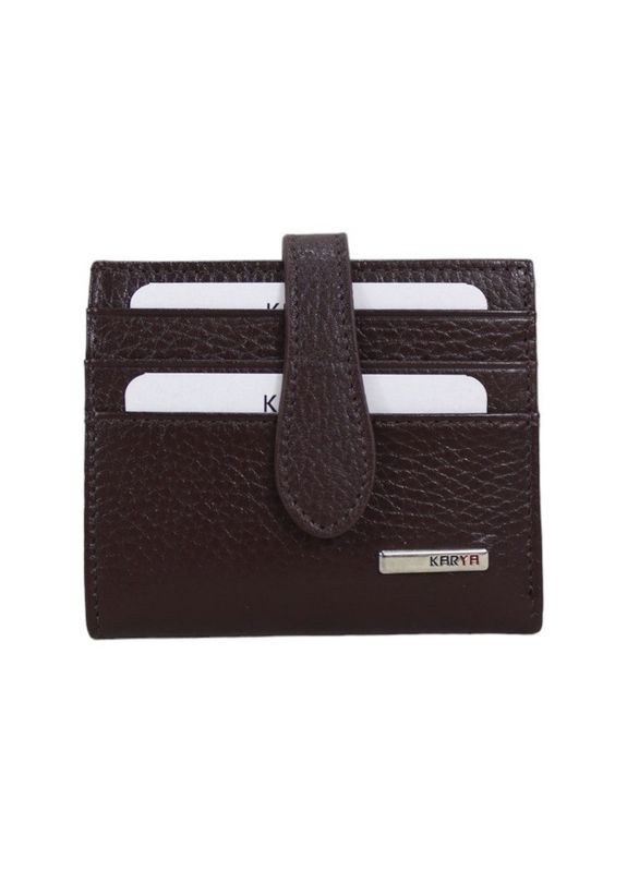 Кардхолдер визитница с отделением для купюр из натуральной кожи коричневая 0045-39 Karya (336377874)