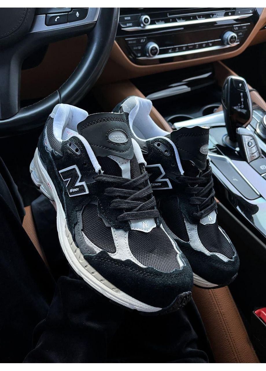 Черные демисезонные кроссовки мужские new balance 2002r black white v2 нью беланс 2002r No Brand