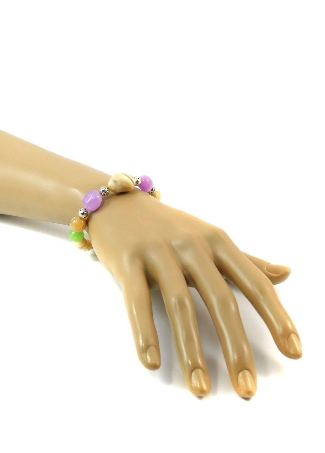 Браслет "Весенняя акварель" Перламутр, Оникс, Аметист 15 Fursa fashion (322316219)