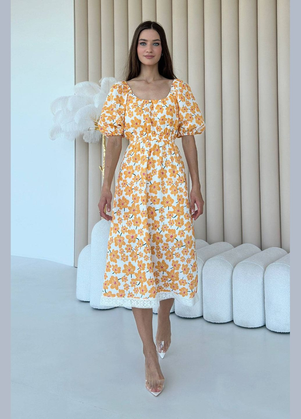 Желтое платье Nenka с цветочным принтом