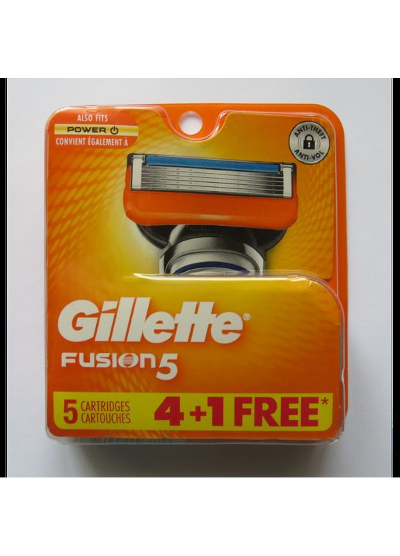 Сменные картриджи для бритья Fusion 5 (5 шт) Made in America Gillette (278773560)