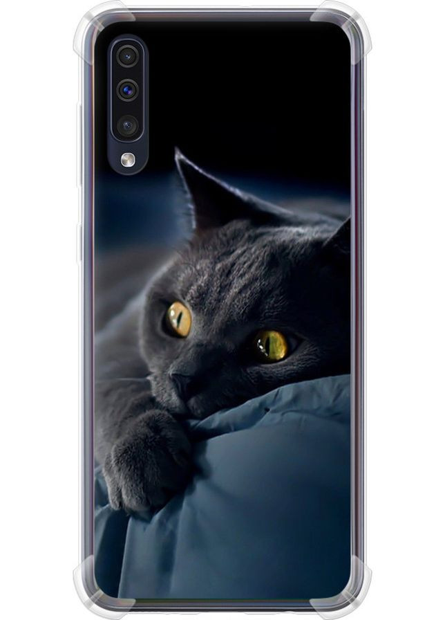 Силикон с усиленными углами чехол 'Дымчатый кот' для Endorphone Samsung Galaxy A50 2019 A505F (276313920)