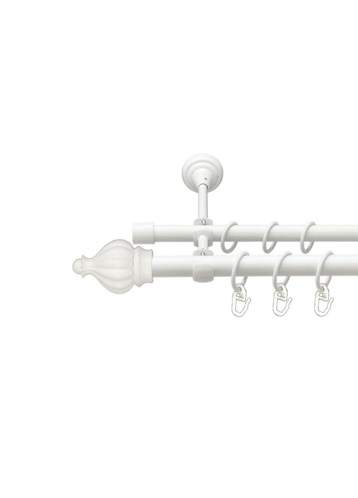Карниз Таджа металлический двухрядный открытый гладкая труба Арктис 19\16 мм 160 см (00-00021237) ORVIT (300688887)