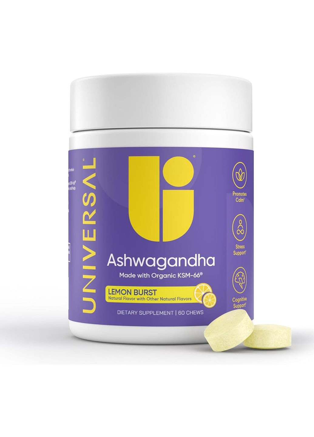 Экстракт ашваганды Ashwagandha 60 Chews, Lemon Burst Universal (327432613)