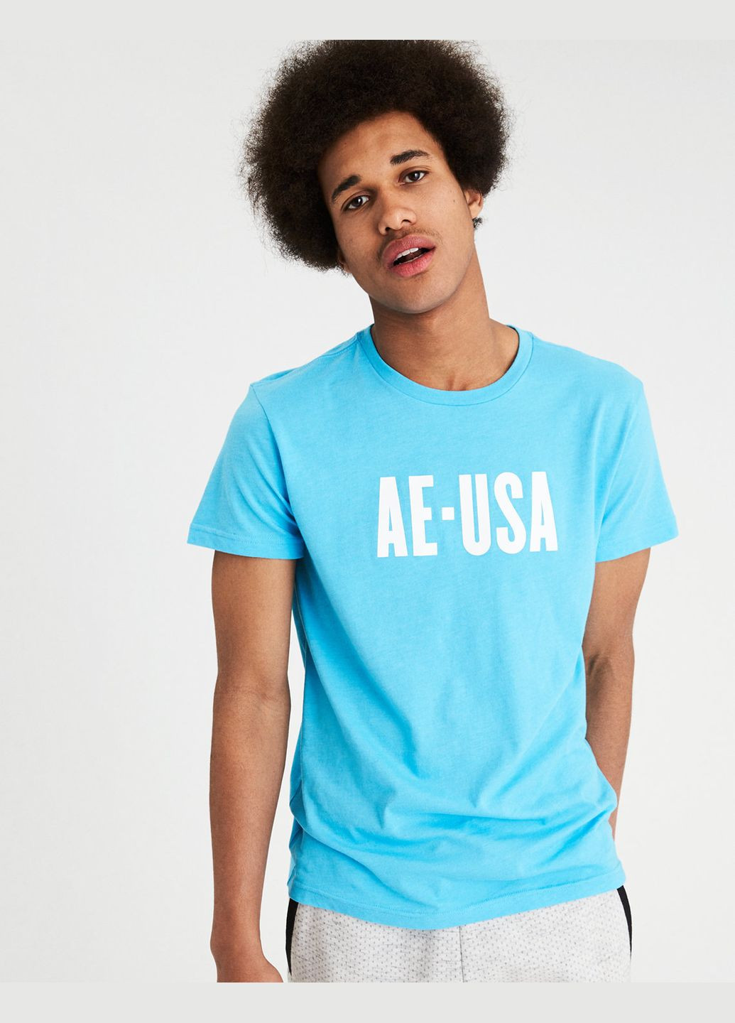 Блакитна блакитна футболка - чоловіча футболка ae0845m American Eagle
