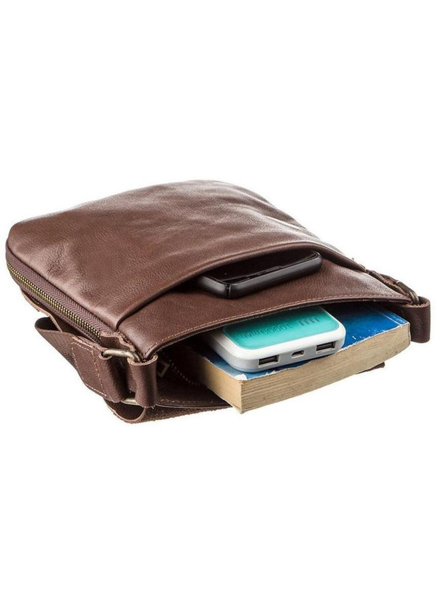 Сумка планшет через плечо для документов и для телефона мужская из натуральной кожи маленькая Коричневый 37192 Shvigel (354330623)