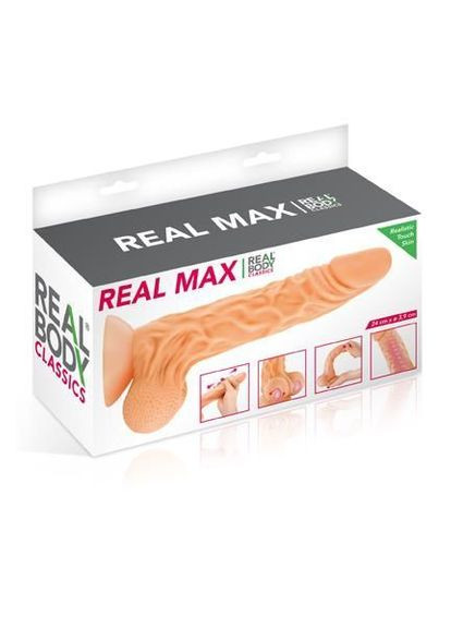 Фаллоимитатор с подвижной крайней плотью – Real Max, диаметр 4,3 см, TPE Real Body (297656386)