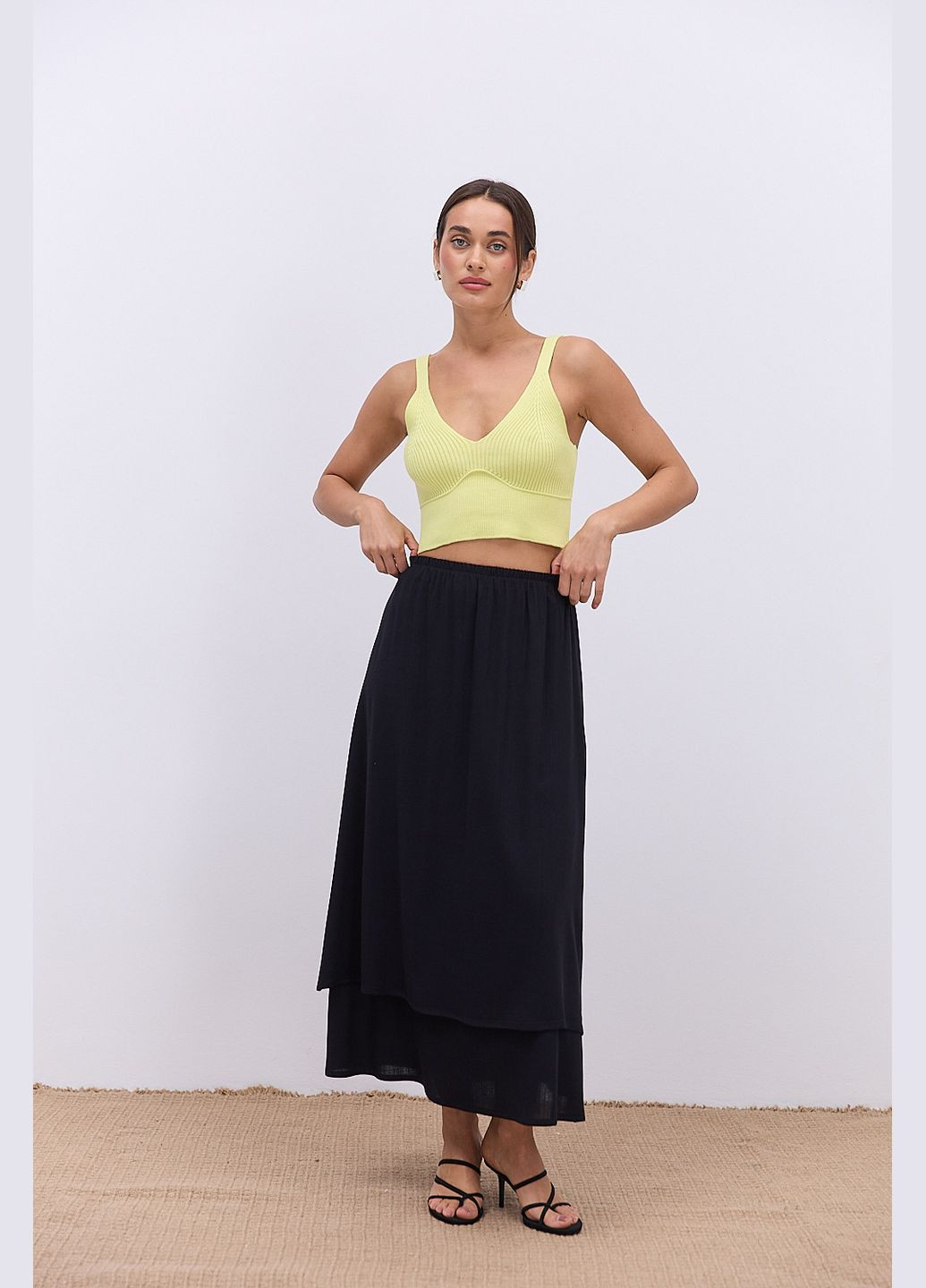 Короткий вязаный топ со швом под грудью Arjen (332075762)