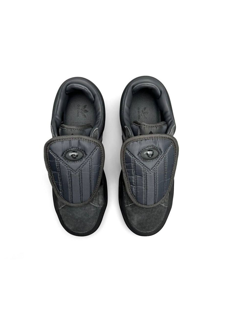 Сірі осінні жіночі кросівки adidas originals campus x bad bunny dark gray (репліка) сірі No Brand