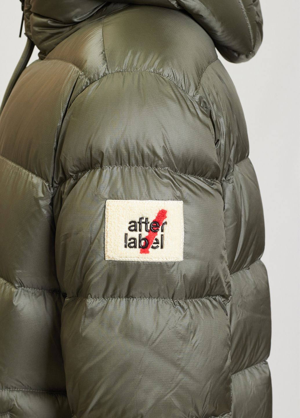 Оливковий (хакі) зимній Пуховик AFTER LABEL