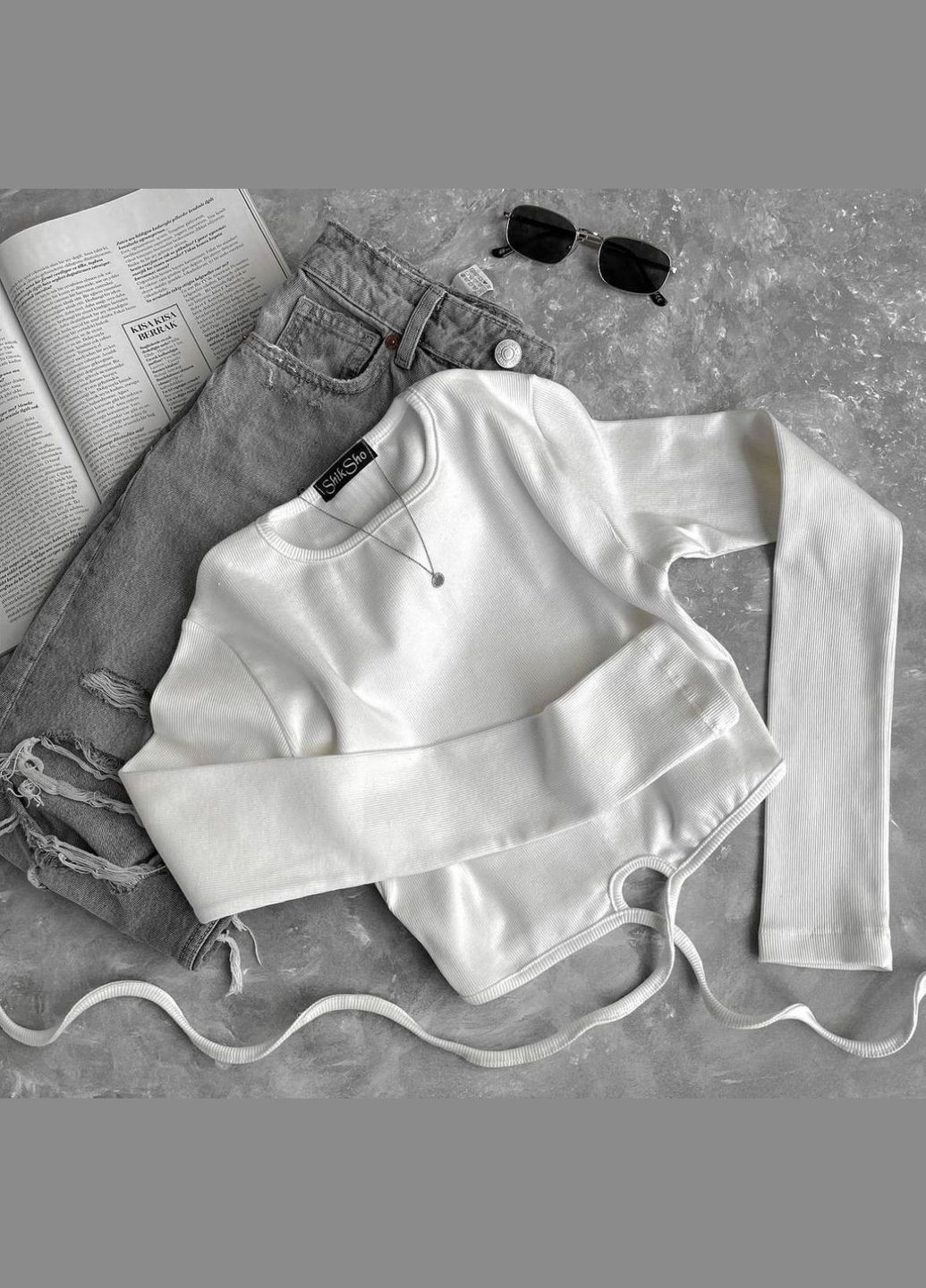 Жіночий топ на зав’язці в рубчик Avanti (333300653)