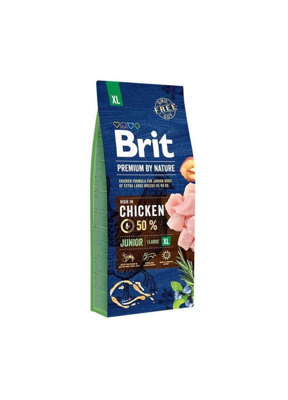 By Nature JUNIOR XL - Сухий корм з куркою для цуценят і молодих собак гігантських порід - 15 кг Brit Premium (327056126)