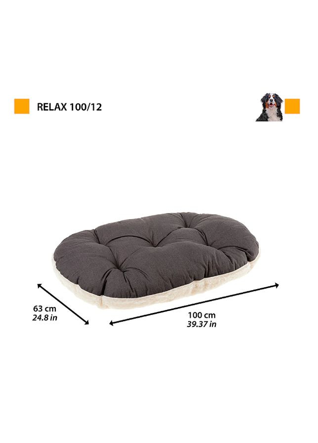 Подушка для собак та котів Relax F 100/12 зі штучним хутром сіра 103х63 см 82100097 Ferplast (269341631)
