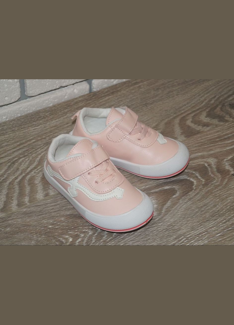Светло-розовые демисезонные кроссовки для девочки розовые Канарейка