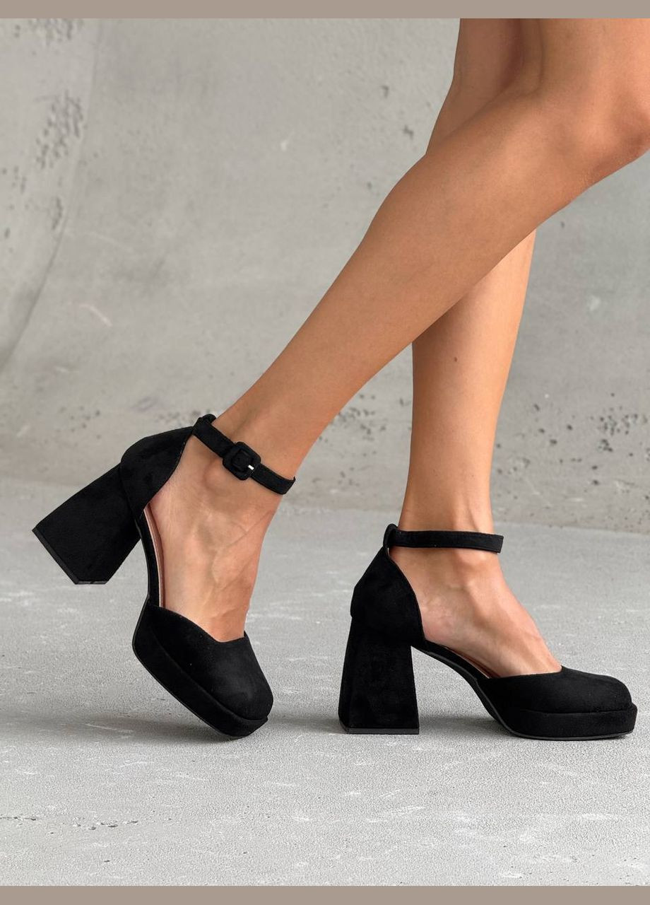 No Brand Женские туфли на каблуке и платформе черный з, — всесезон (348054336)
