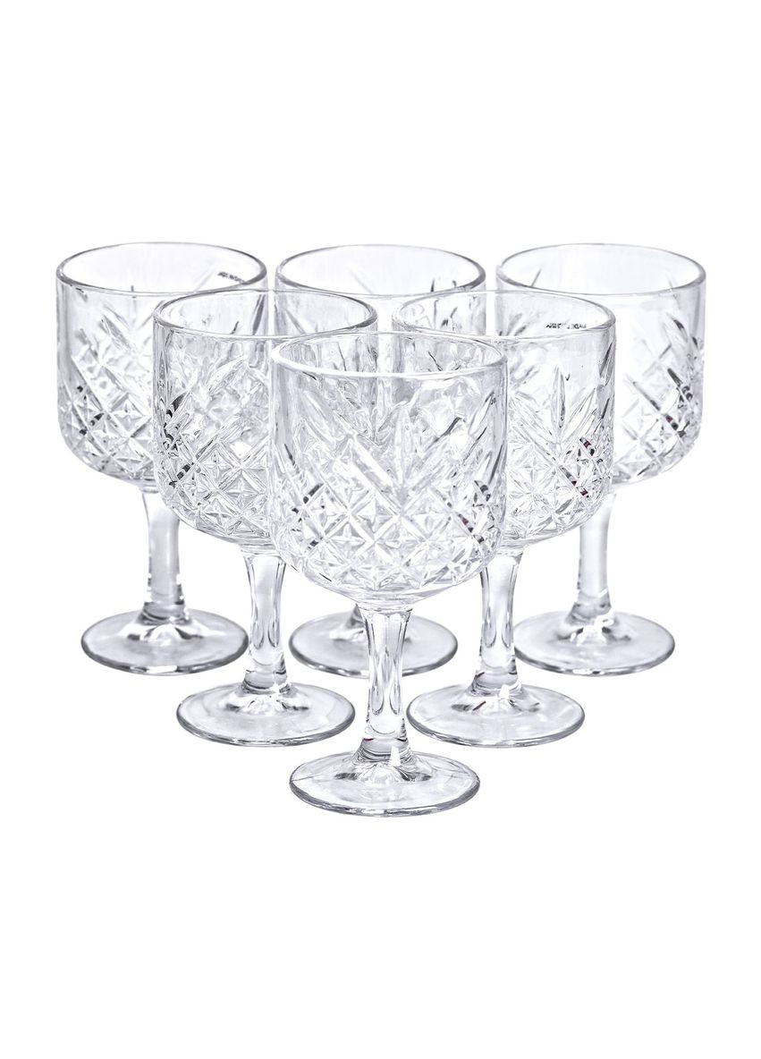 Бокалы для вина на высокой ножке набор 6 шт винный бокал стеклянный прозрачный 400 мл Jooki (358706138)