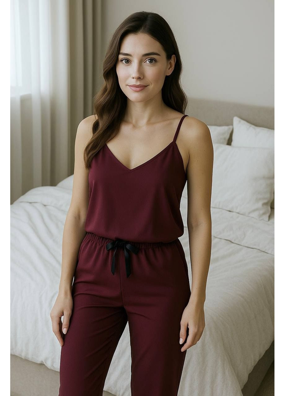 Вишнева всесезон піжама жіноча майка та штани майка + штани Exclusive