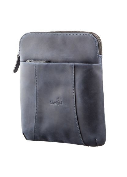 Сумка (11179) Shvigel З вінтажної шкіри Синя (364660092)