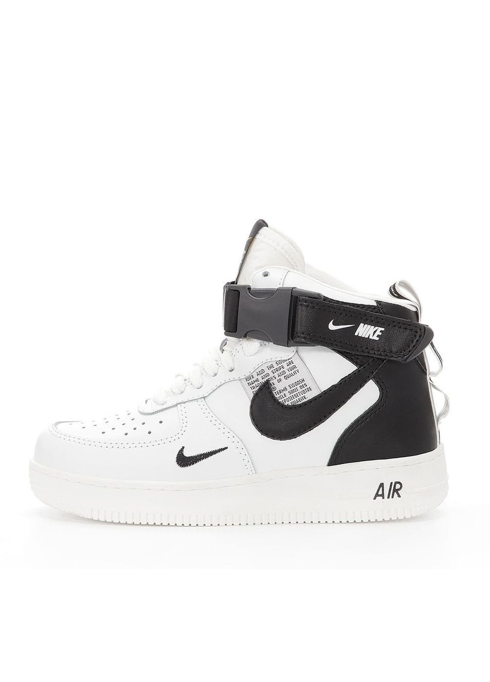 Білі Зимовий кросівки зимові чоловічі і жіночі nike air force 1 utiliti winter white black fur | найк аір форс 1 високі білі чорні з хутром No Brand