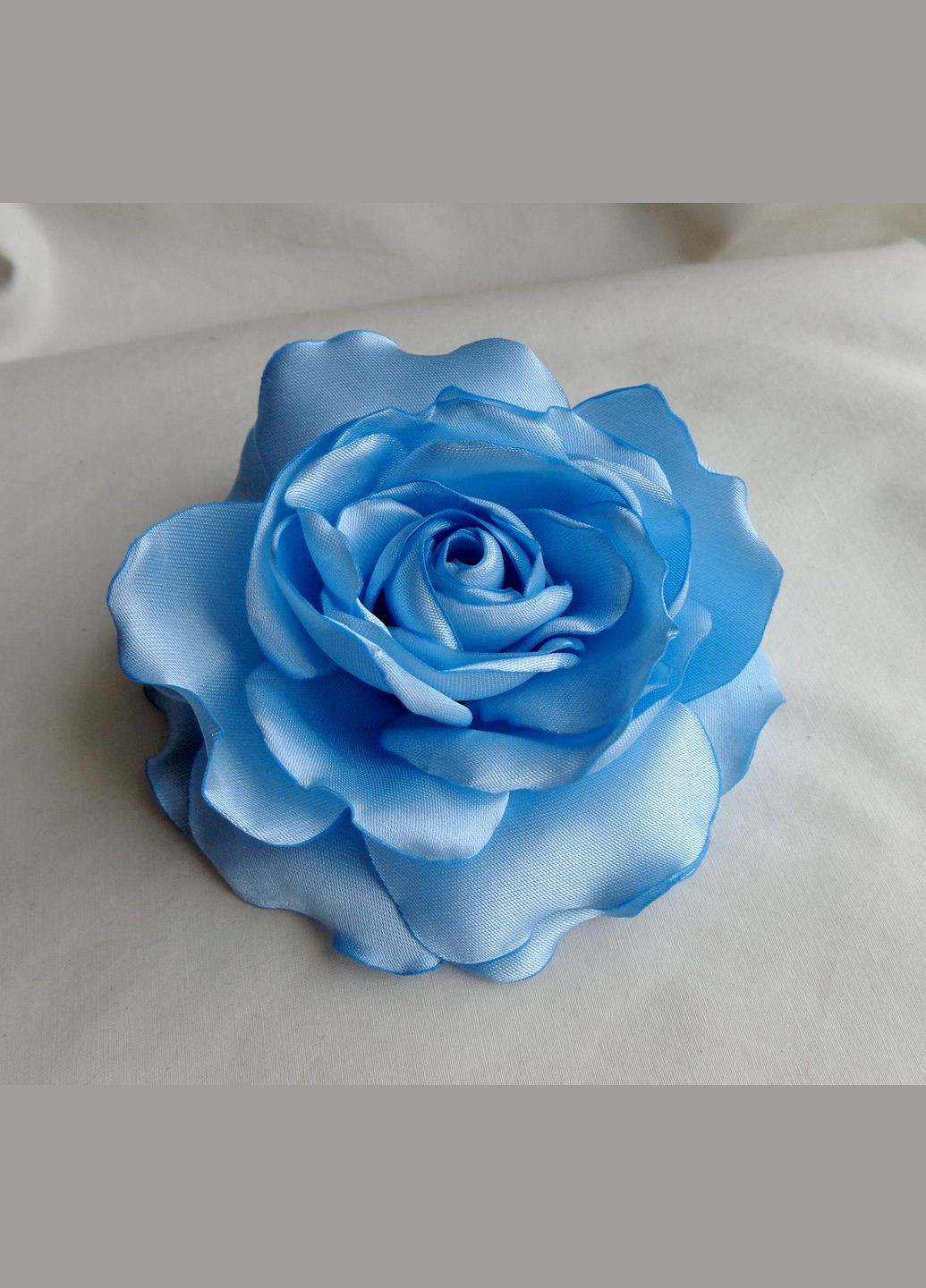 Брошь цветок из ткани ручной работы "Голубая роза" No Brand (349843375)