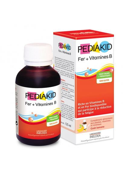 Залізо та вітамін В, сироп для дітей, (Iron + Vitamin B),, 125 мл (PED00289) Pediakid (266038722)