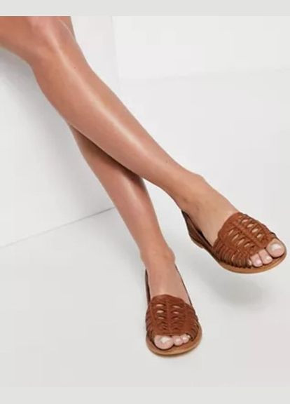 Босоніжки Asos florentine woven leather sandals in tan (290888514)