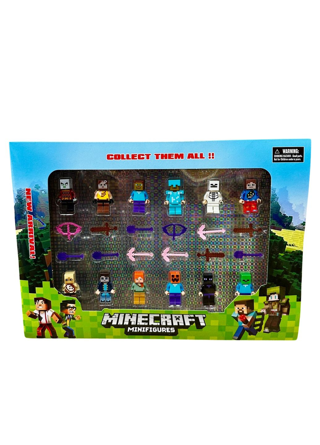 Ігрові фігурки Minecraft 12 шт. зі зброєю No Brand (292737293)