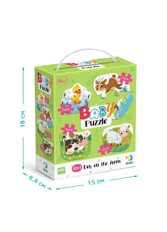 Детский пазл 4 в 1 "Baby puzzle. День на ферме" набор 4 в 1 300687 DoDo Toys (392269220)