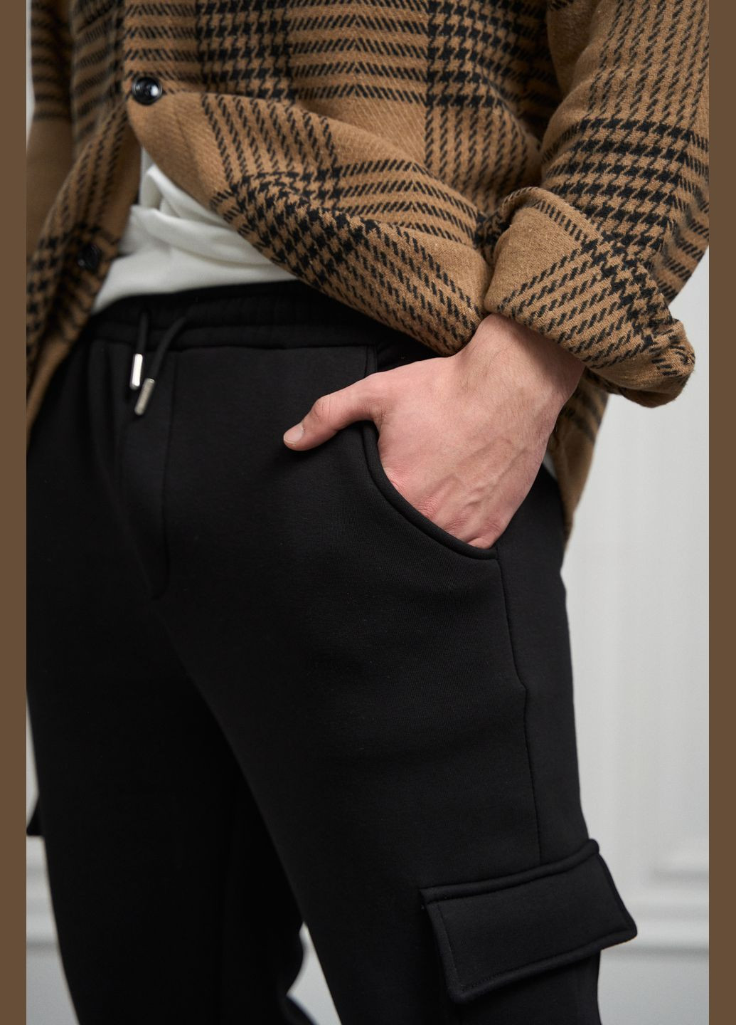 Штани чоловічі з тринитки на флісі "Cose" чорні Intruder (312488873)