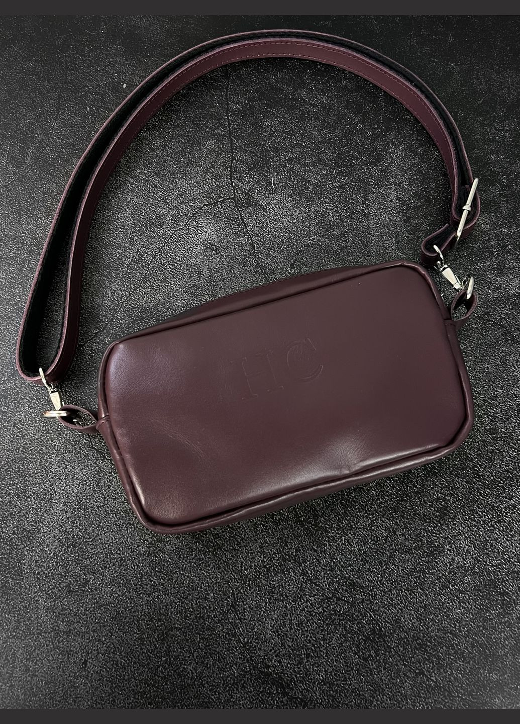 Женская сумка кросс-боди (через плечо) из натуральной кожи размер S, Марсала Famk (325488986)