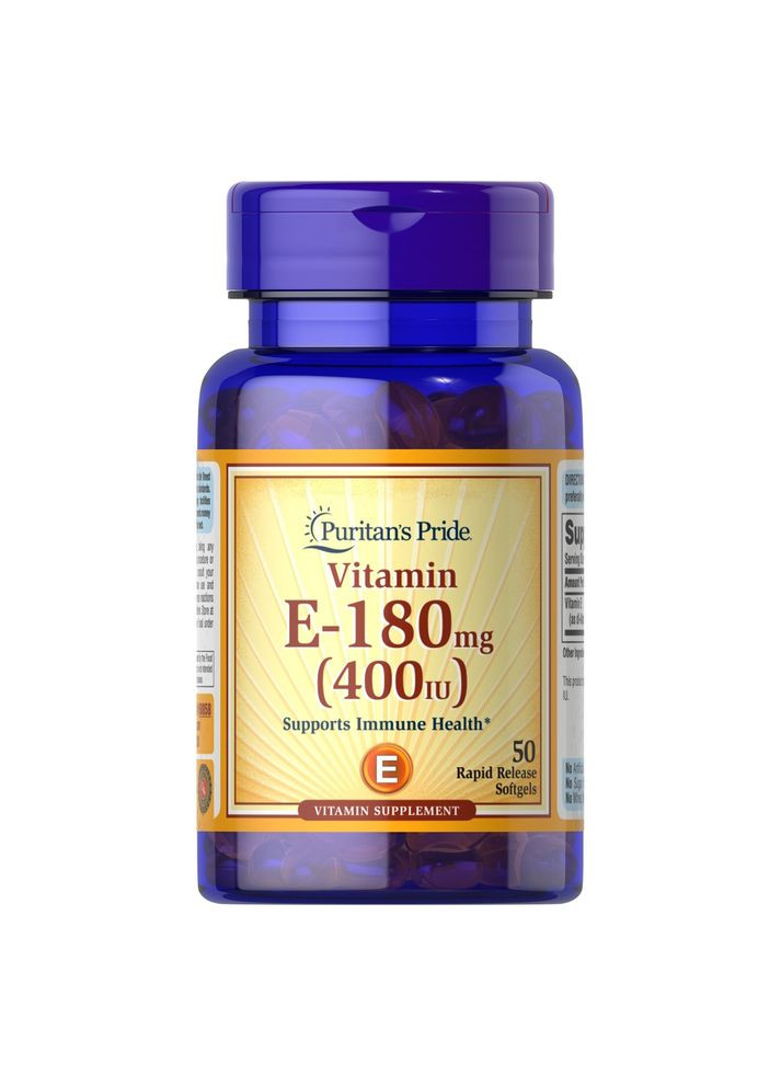 Вітаміни Vitamin E 400 МО 180 мг 50 софтгелів Puritans Pride (351863830)