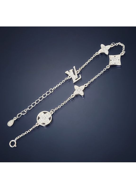 Браслет из серебра женский LOVE со вставками 17,5+3 см No Brand (355921877)