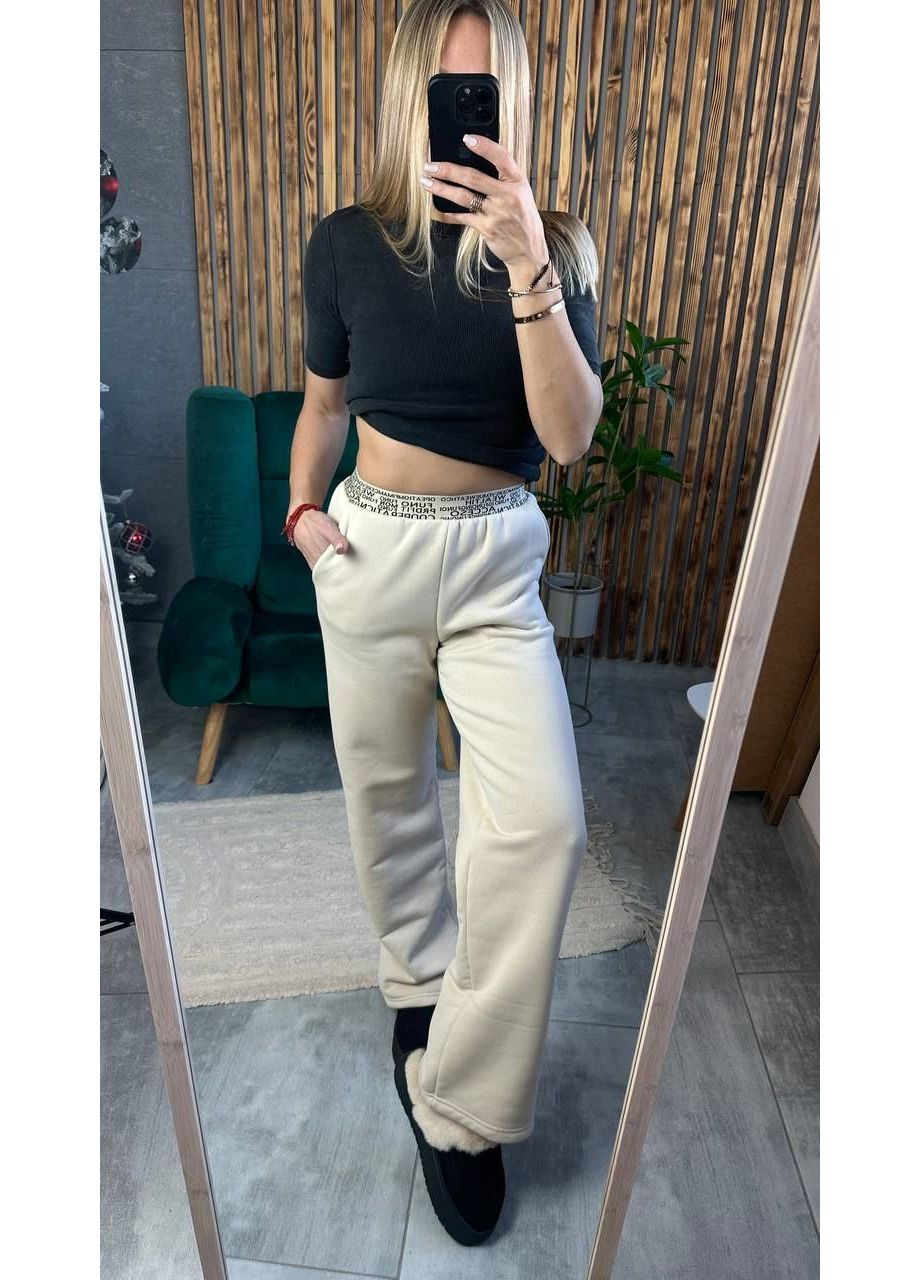 Штани Палаццо на флісі ❄️Ознайомтесь з розмірною сіткою DK/DL Мода без кордонів (360964538)