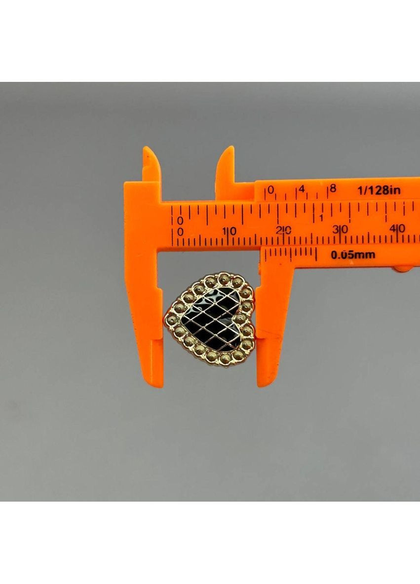 Ґудзик на ніжці пластик Ø-17,5 мм, Серце - Золото з чорним Plus-plus (354795239)