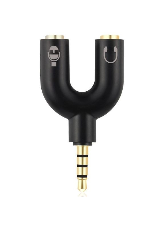 Розгалужувач для навушників і мікрофону 3,5 мм Jack 3-pin на 4-pin аудіоадаптер, спліттер, No Brand (389155159)