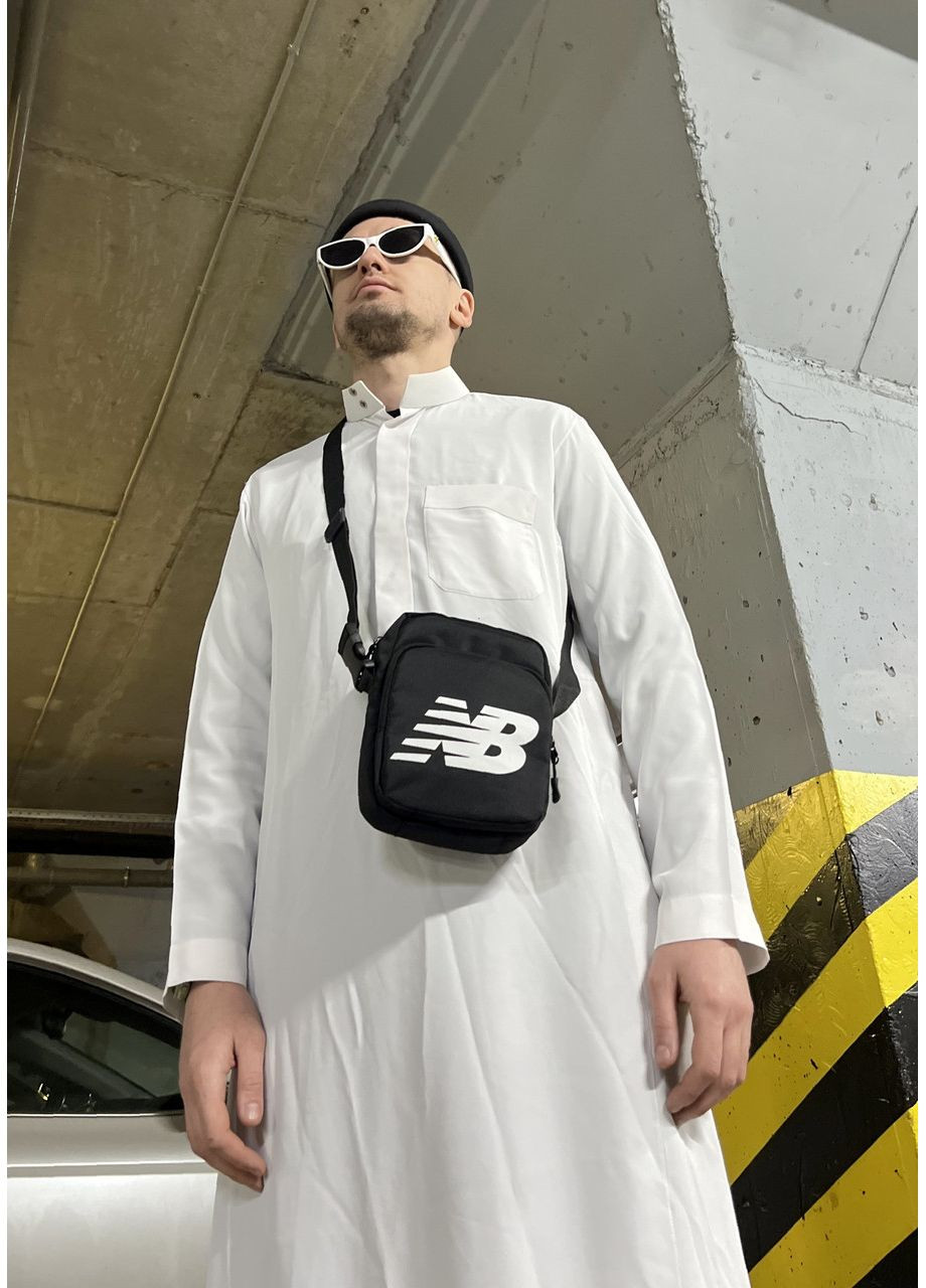 Стильна барсетка через плече – міцна модель для чоловіків, чорна No Brand (365592442)