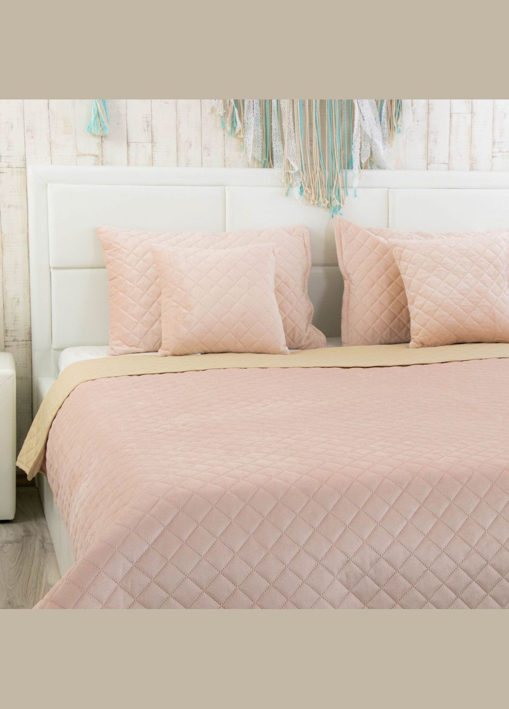 Покривало 150х220 VeLour Apricot ромб Руно 360.55_Apricot ромб (325486637)