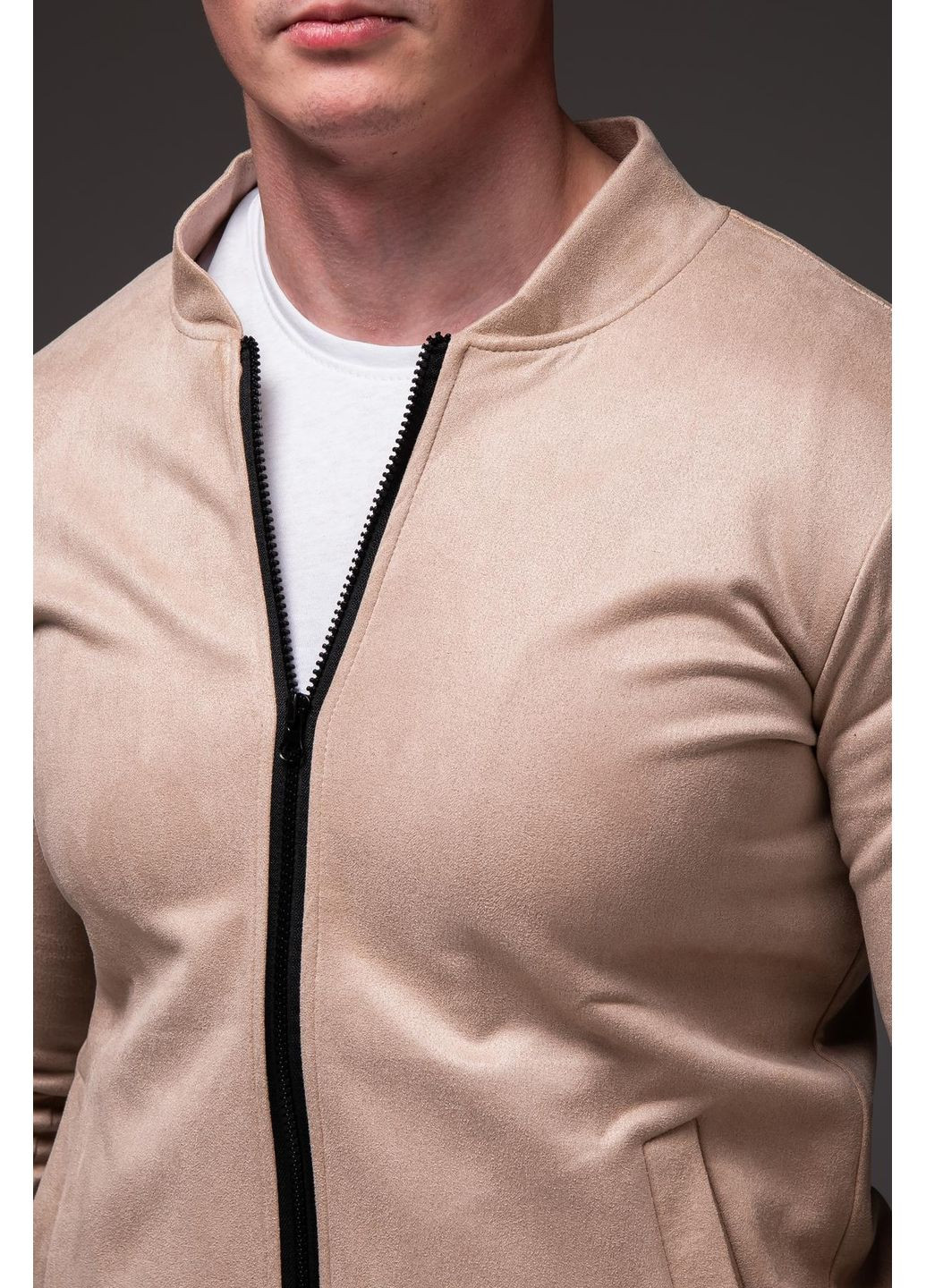 Куртка-бомбер чоловіча бейсбольний на блискавці (354934062)