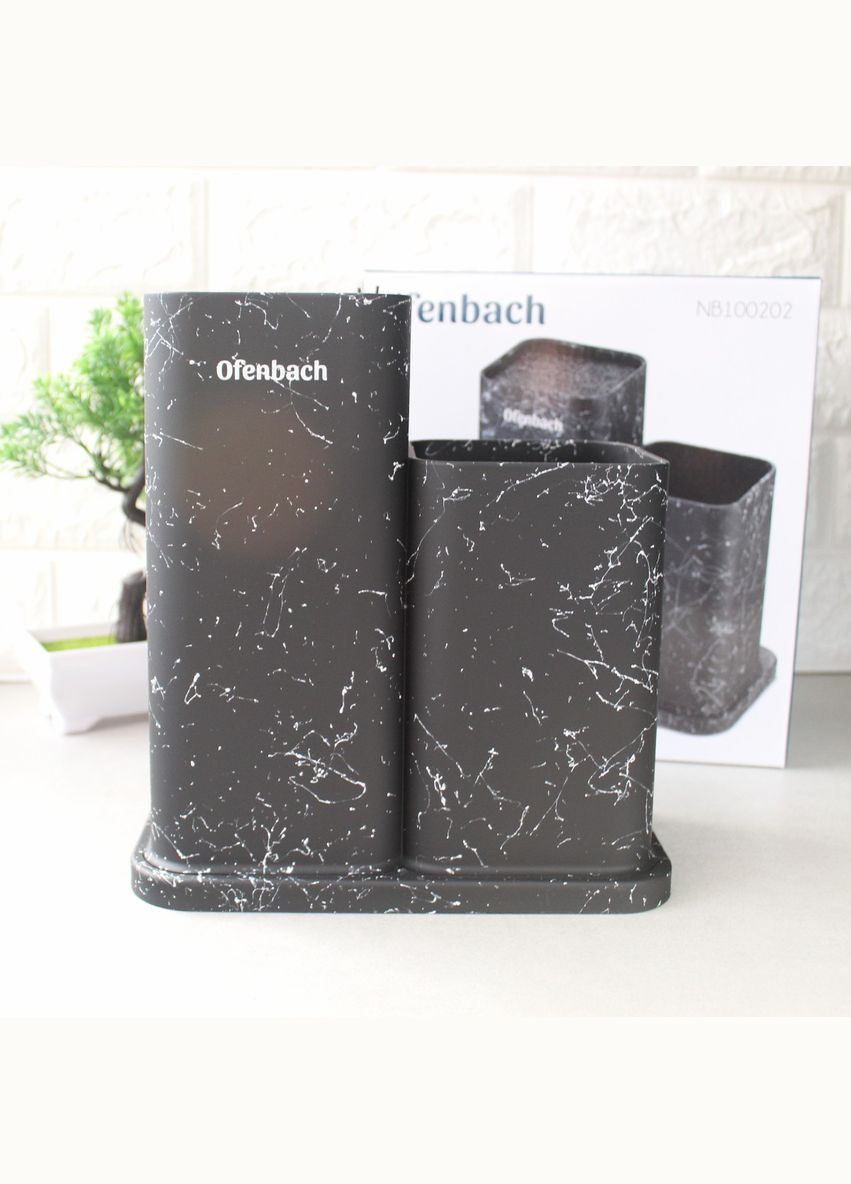 Двойная квадратная подставка для ножей и кухонных принадлежностей с наполнителем Kamille (303212859)