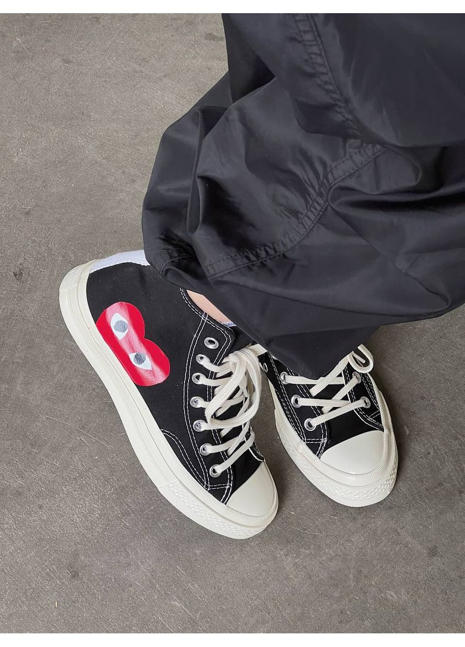 Белые демисезонные кеды мужские converse chuck taylor all star 70 hi comme des garcons play black a08791c No Brand