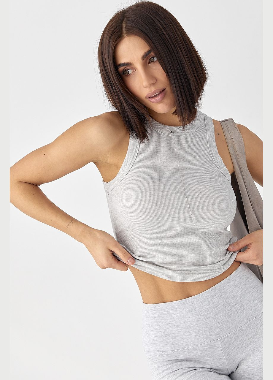 Майка в рубчик з широкою окантовкою Lurex — 323644696