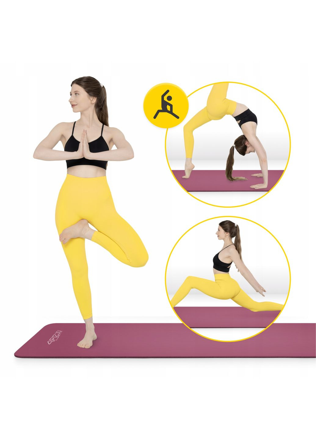 Коврик (мат) спортивный NBR 180 x 60 x 1.5 см для йоги и фитнеса Burgundy (P-5905973406710) 4FIZJO (349650190)