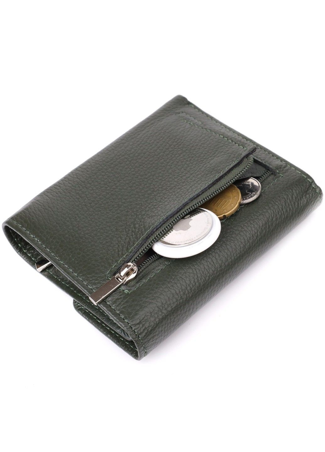 Жіночий гаманець середнього розміру із натуральної шкіри 23074 Зелений st leather (330359582)