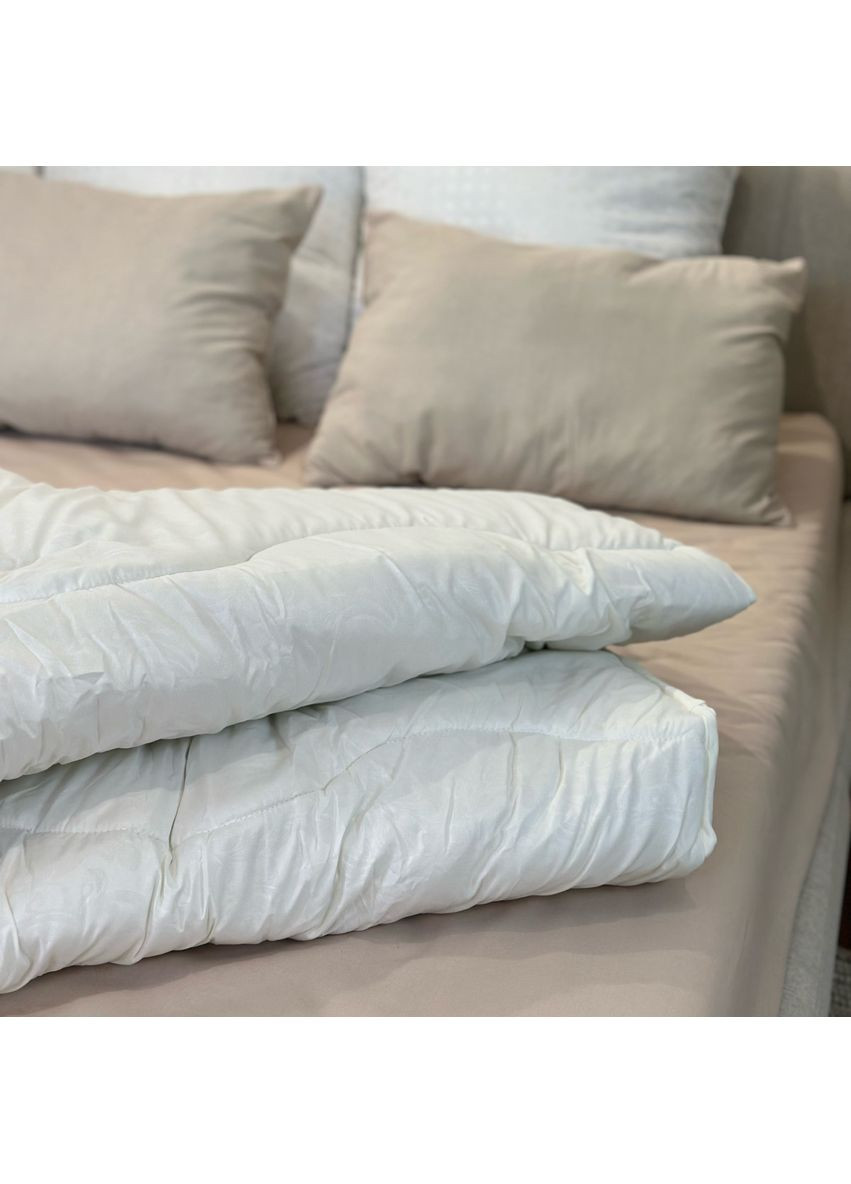 Ковдра полуторна вовняна Comfort 21421 140x205 см бежева Viluta (364108391)