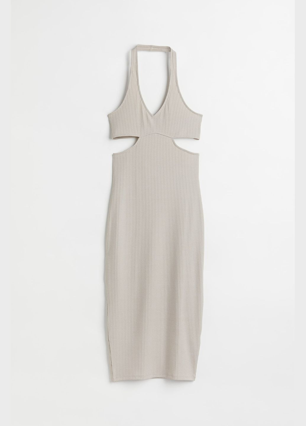 Бежевое кэжуал платье H&M однотонное