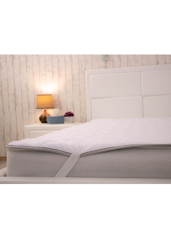 Наматрасник защитный на резинках Grey/white микрофибра (27067) Руно (348137608)