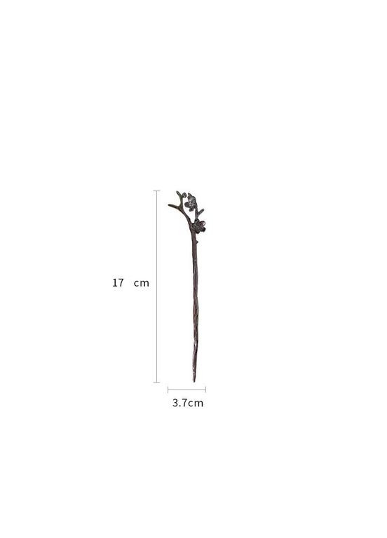 Китайская заколка шпилька для волос Серебряная Веточка из метала серебристого цвета длиной 17 см No Brand (332987639)