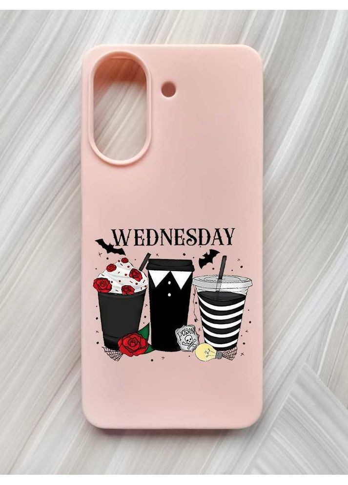 Матовий рожевий чохол на Xiaomi Redmi 13C / Poco C65 Коктейлі. Венздей (принт 216) Creative (355388835)