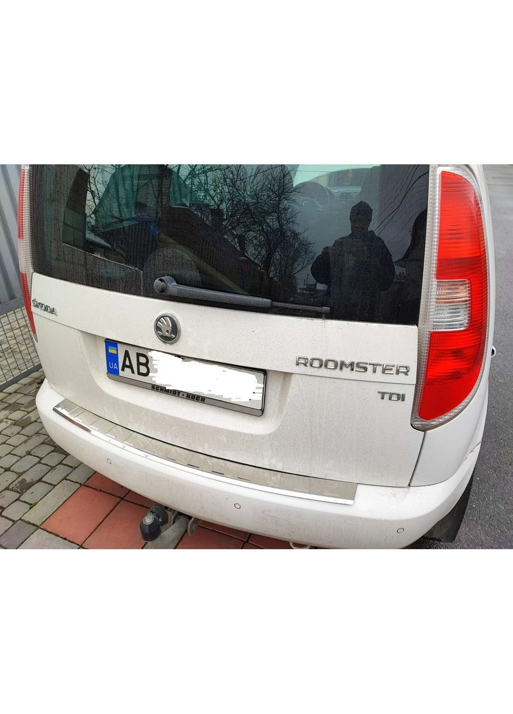 Накладка на задній бампер (нерж) Матова для Skoda Roomster 2006-2015 рр No Brand (391763811)
